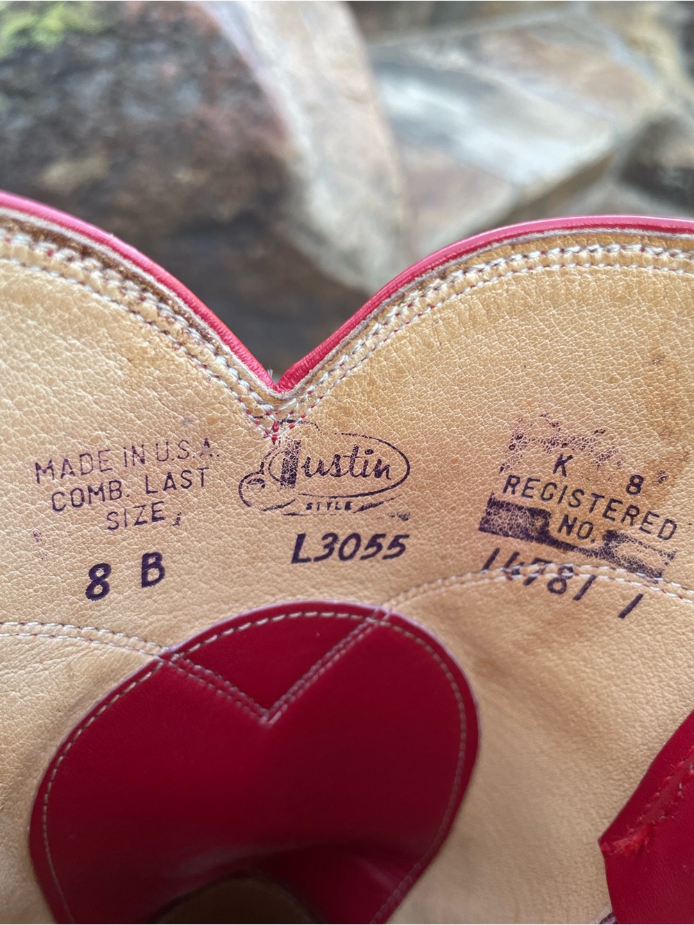 Justin Boots Red Leather Western Cowboy Roper Boots size 8 - Picture 10 of 11